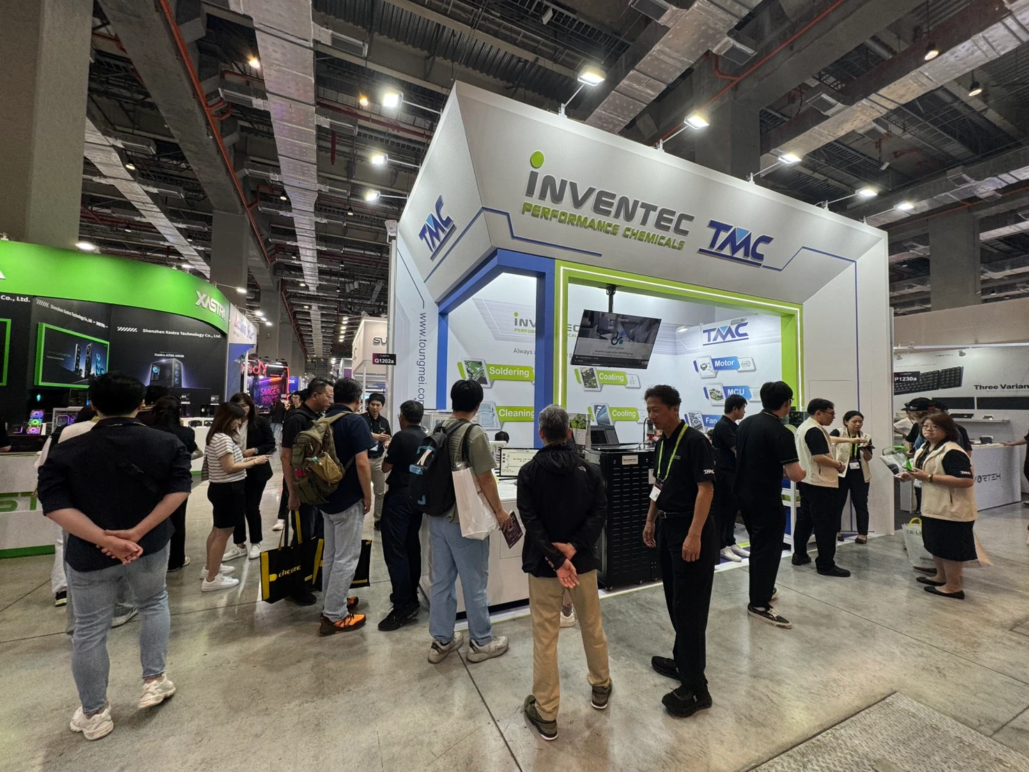 COMPUTEX 展會現場同美企業 TMC 與法國 Inventec 聯合展位全景